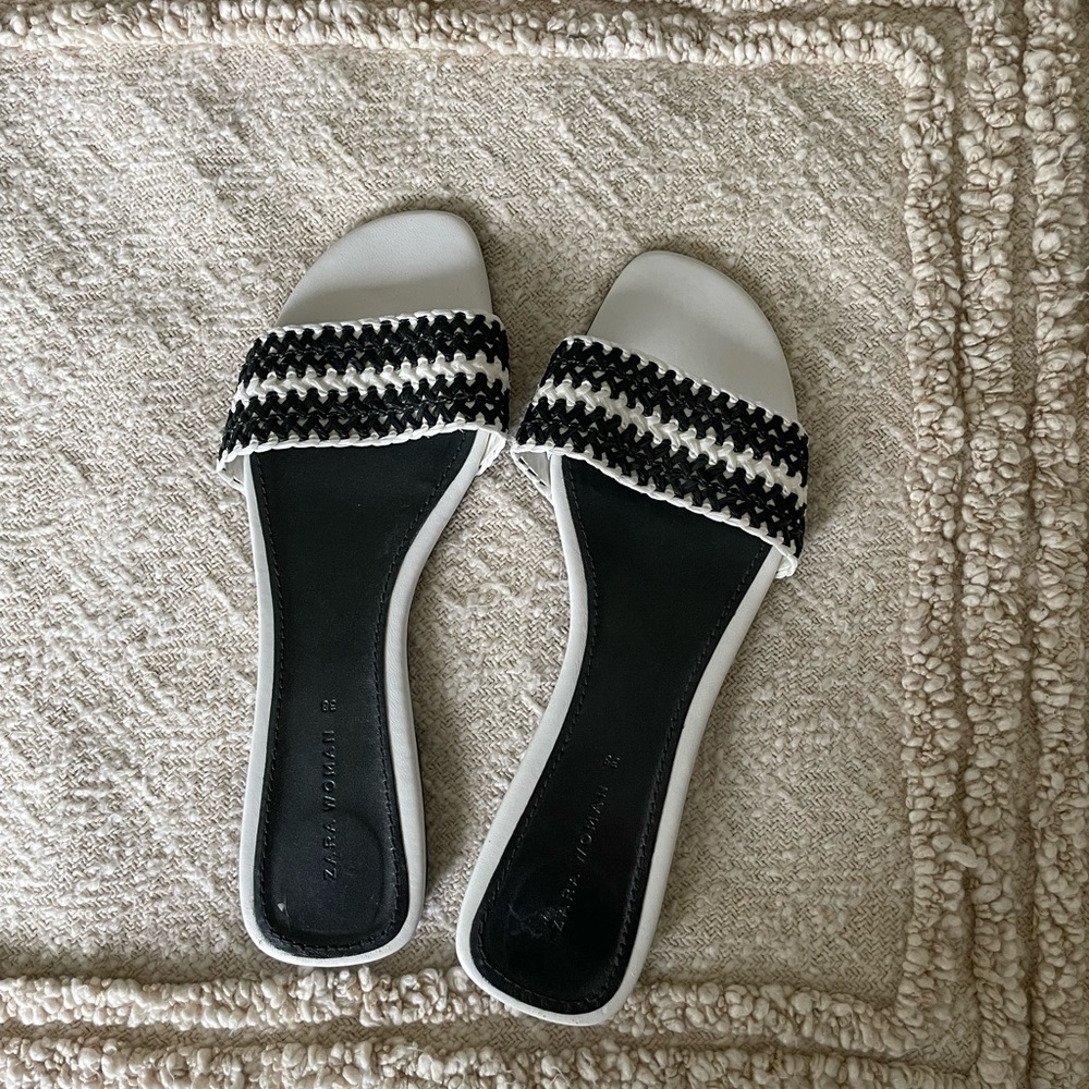 Zara Woven Flip Flops